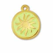 Anh&auml;nger Metall DQ Sun Gold-lime yellow (Nickelfrei)
