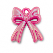Anh&auml;nger Acryl Bow Fuchsia pink-pearl shine coating