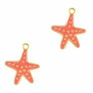 Anh&auml;nger aus Stainless Steel - Rostfreiem Stahl Starfish Gold-orange