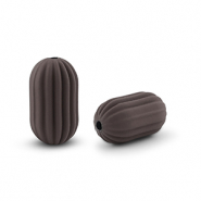 Perlen Acryl Oval Dark brown