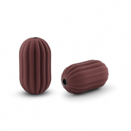 Perlen Acryl Oval Dark red-brown
