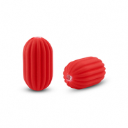 Perlen Acryl Oval Red