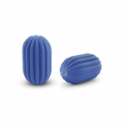 Perlen Acryl Oval Dark blue