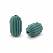 Perlen Acryl Oval Dark Green
