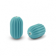Perlen Acryl Oval Petrol green