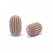 Perlen Acryl Oval Taupe brown