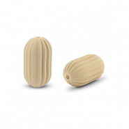 Perlen Acryl Oval Sand brown