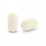 Perlen Acryl Oval Off white