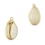 Anh&auml;nger Muschel Special Kaurimuschel Cream yellow-gold