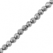 Perlen aus H&auml;matit Round 3mm Facett geschliffen Silver