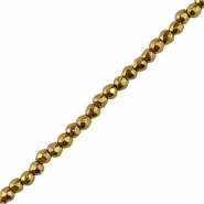 Perlen aus H&auml;matit Round 2mm Facett geschliffen Gold