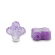 Perlen Naturstein Amethyst Clover Purple transparent
