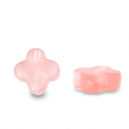 Perlen Naturstein Clover Pink transparent