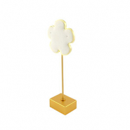Schmuck Display Blume für Ohrringe Beige-gold