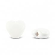 Perlen Acryl Heart White