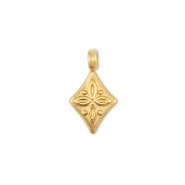 Anh&auml;nger aus Stainless Steel - Rostfreiem Stahl Rhombus with flower Gold