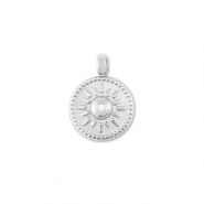 Anh&auml;nger aus Stainless Steel - Rostfreiem Stahl Round with sun Silver