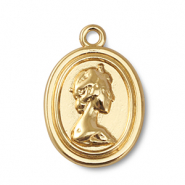 Anh&auml;nger Metall Oval With Queen Elisabeth Gold