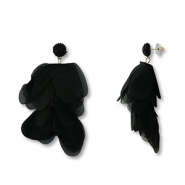 Musthave Ohrringe/Ohrstecker Chiffon Flower Black-gold