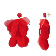 Musthave Ohrringe/Ohrstecker Chiffon Flower Red-gold