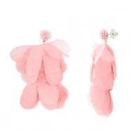 Musthave Ohrringe/Ohrstecker Chiffon Flower Peach pink-gold