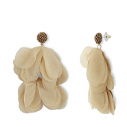 Musthave Ohrringe/Ohrstecker Chiffon Flower Beige brown-gold
