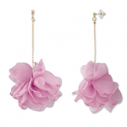 Musthave Ohrringe/Ohrstecker Chiffon Flower Mauve pink-gold