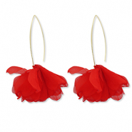 Musthave Ohrringe Chiffon Flower Red-gold