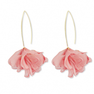 Musthave Ohrringe Chiffon Flower Peach pink-gold