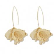 Musthave Ohrringe Chiffon Flower Beige brown-gold