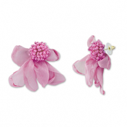 Musthave Ohrringe/Ohrstecker Chiffon Flower Mauve pink-gold