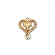 Anh&auml;nger Metall Zwischenst&uuml;ck Heart with Heart Gold
