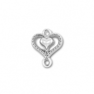 Anh&auml;nger Metall Zwischenst&uuml;ck Heart with Heart Silver