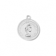 Anh&auml;nger Metall Round With Queen Elisabeth Silver