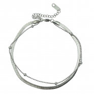 Stainless Steel - Rostfrei Stahl Fussketten duo Layer Silver