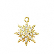 TQ Metall Brass Anh&auml;nger Zirconia Star Gold