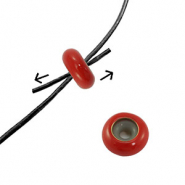 Stopperperlen Enamel 10x4mm Dark red