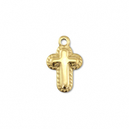 Anh&auml;nger aus Stainless Steel - Rostfreiem Cross Gold