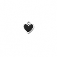 Anh&auml;nger aus Stainless Steel - Rostfreiem Heart Silver-black