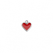 Anh&auml;nger aus Stainless Steel - Rostfreiem Heart Silver-red