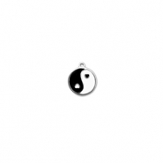 Anh&auml;nger aus Stainless Steel - Rostfreiem Round Yin & Yang Silver-black-white