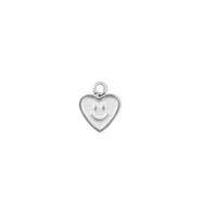 Anh&auml;nger aus Stainless Steel - Rostfreiem Heart with Smiley Silver
