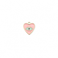 Anh&auml;nger aus Stainless Steel - Rostfreiem Heart  Eye of Providence Gold-pink