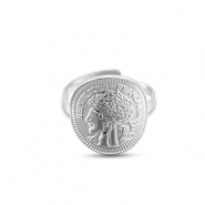 Stainless Steel - Rostfrei Stahl Ringe Coin Silver
