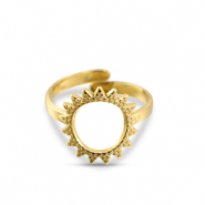 Stainless Steel - Rostfrei Stahl Ringe Flower Gold