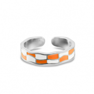 Stainless Steel - Rostfrei Stahl Ringe Chequered Silver