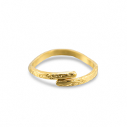 Stainless Steel - Rostfrei Stahl Ringe Wave Gold