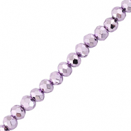 Facetten Top Glas Perlen 4x3mm Rondellen Metallic purple