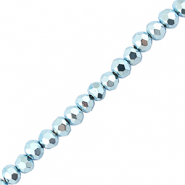 Facetten Top Glas Perlen 4x3mm Rondellen Metallic light blue