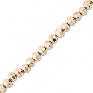 Facetten Top Glas Perlen 4x3mm Rondellen Metallic champagne